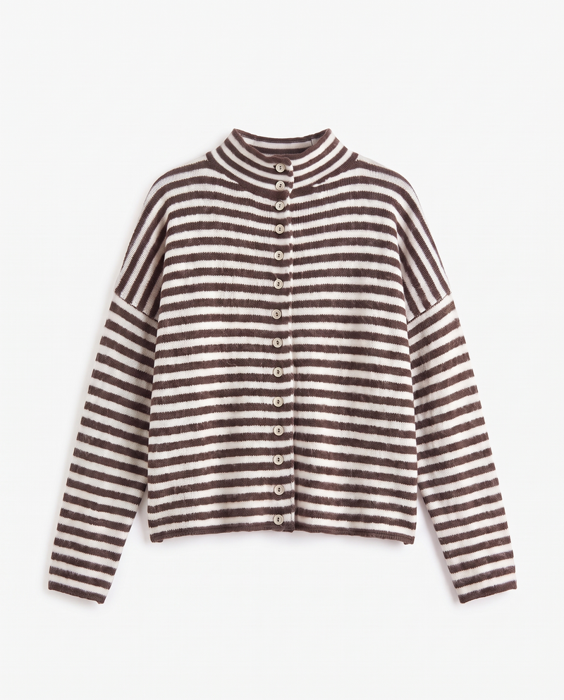 The Two-Tone Ribbed Cardigan